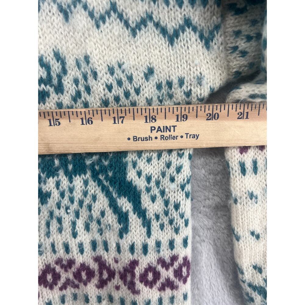 Vintage REI Nordic Wool Cardigan Sweater Womens M Deer Snowflake Fair Isle - Picture 5 of 8